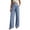 Blue, variant on Going out Pants for Women High Waist Palazzo Pants Button Decorated Drape Flowy Loose Trousers Casual Outfits with Pockets