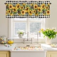 thumbnail image 4 of Valances for Windows Watercolor Sunflower Leaves Western Star Rod Pocket Short Curtain for Bathroom Living Room Bedroom Grey White Plaid 1 Panel 42x12in, 4 of 9