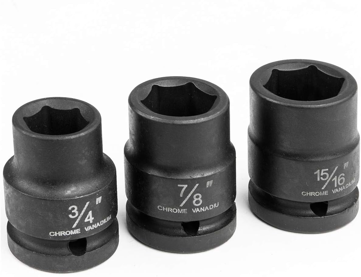 Stark USA 3/4" Drive 21PC Impact Socket Set, 6 Point, SAE 3/4" - 2", Ratchet Wrench, Extension Rods, Sliding Bar, CrV Steel