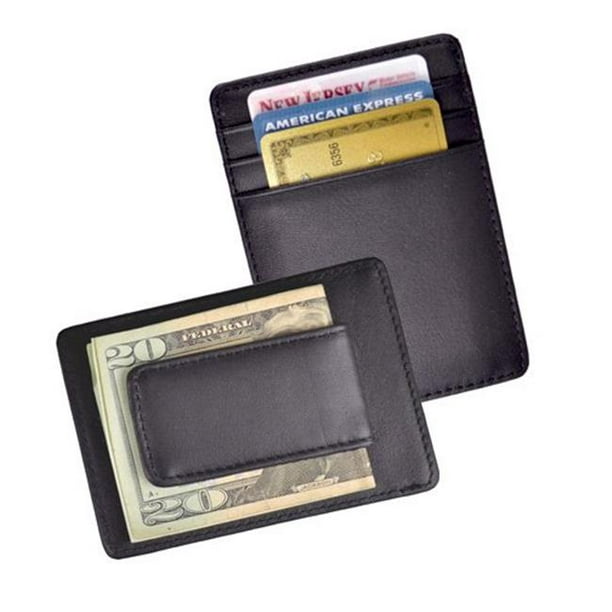 Royce Leather 814-BLK-5 Nappa Prima Magnetic Money Clip Wallet&44; Noir