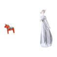 thumbnail image 1 of Figura de caballo de Dalecarlia sueco y niña nórdica de . Adorno moderno de animal y dama para estantería, armario o decoración del hogar., 1 of 8