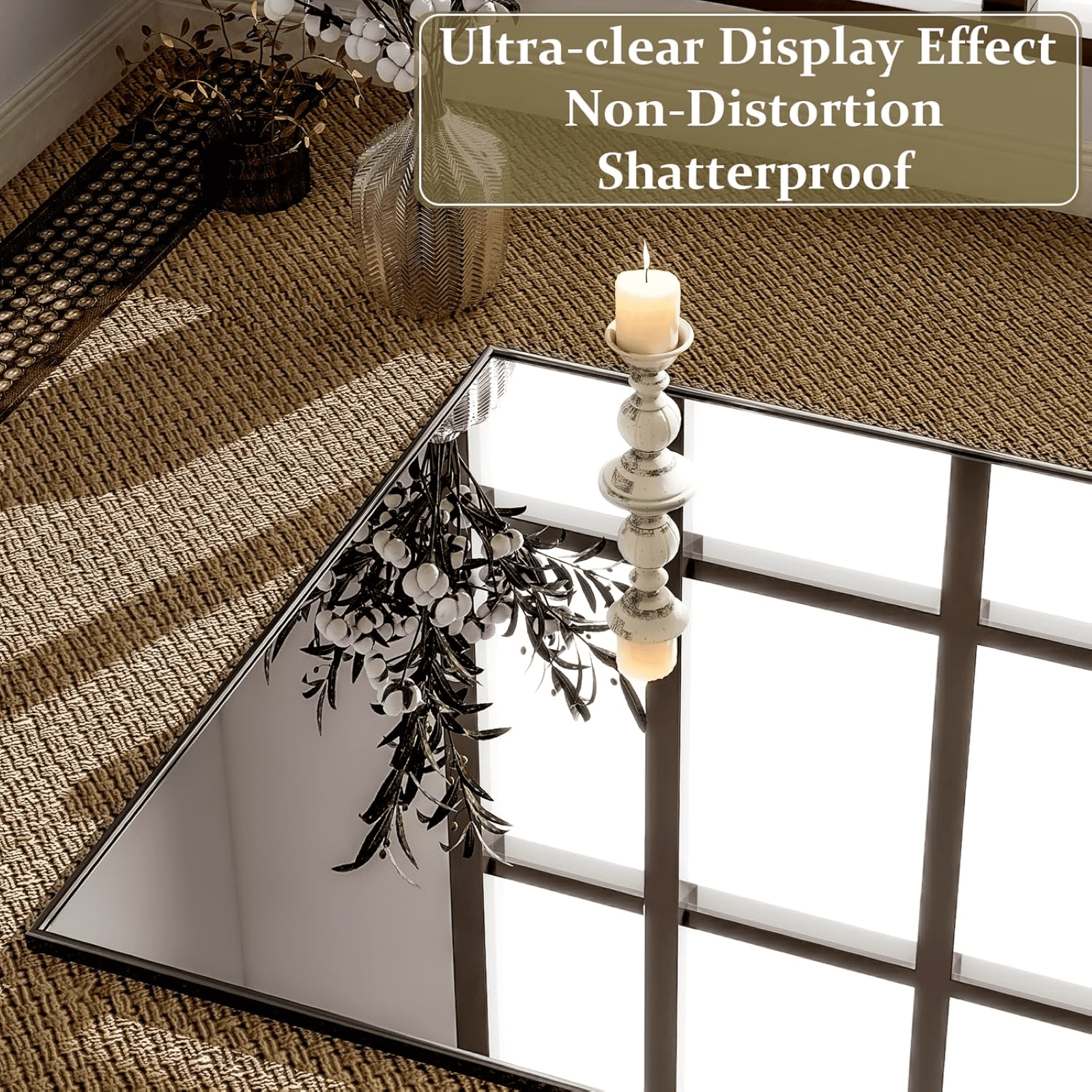 Lumora 71"x30.1" Full Length Floor Mirror Rectangular Freestanding Leaning Wall-Mounted Mirror, Black