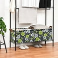 thumbnail image 3 of Yayeee Foldable Storage Basket for Shelves with Handles Waterproof Cloth Bins, White Flower Pattern, 3 of 7