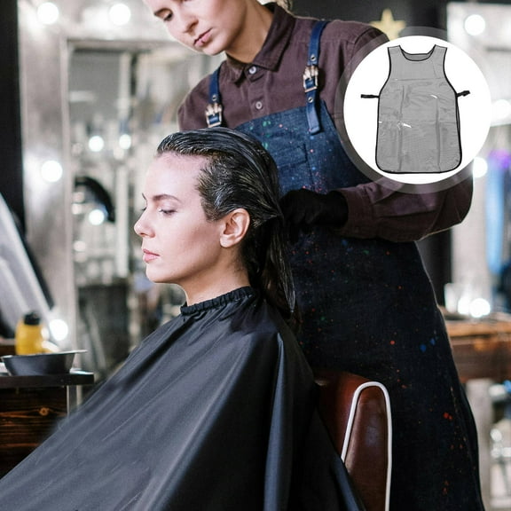 WASHWEPE Barber Apron For Women TPU Waterproof 1Pcs
