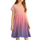 thumbnail image 2 of Girls 2025 Summer Dresses Short Sleeve Gradient Dress Soft and Comfortable Casual Summer Wear for Parties and Daily Dresses ,Sie:110, 2 of 5