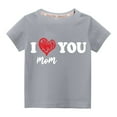 thumbnail image 1 of Pisexur Mode Mignon pour Tout-Petits Garçons Filles Couleur Unie Col Rond Saint-Valentin Imprimé Cœur Manches Courtes, 1 of 3