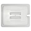 Cold Pan Cover - Half Size Notched Cover With Handle For Cold Food Pans Translucent