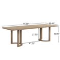 thumbnail image 3 of Natural Ash Solid Wood Dining Table - Seats 8 | 95” Rectangular Kitchen & Dining Table with Trestle Base | Contemporary Style, 3 of 7