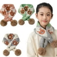 thumbnail image 6 of KYAIGUO Kids Winter Adjustable Fleece Scarf Toddler Soft Neck Scarves Neck Cartoon Warmer Scarf with Pom-Pom for Boys Girls, 6 of 9