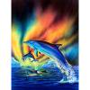thumbnail image 1 of Diamante pintura delfines Aurora completo redondo taladro imagen de diamantes de imitación DIY Kit Hugtrwg Para estrenar, 1 of 1