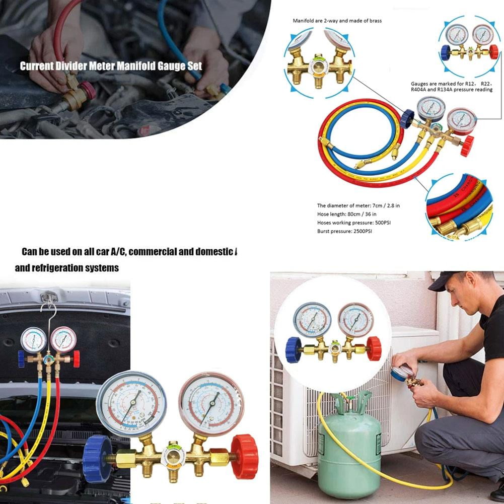 R134A R32 R410 R22 Refrigerant Manifold Gauge Set for AC Systems
