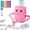 Pink, variant on Drawing Robot for Kids, Interactive Educational Drawing Robot Toy with 100 Word Cards & 12 Color Pens , Montessori Painting Learning Toys for Kids Ages 3–8, Birthday Gift(Blue)