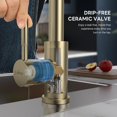 thumbnail image 4 of ERDS-Kitchen Faucet with Pull Down Sprayer Gold, Single-Handle High Arc Swan-Neck Modern Kitchen Sink Taps Robinet de Cuisine Or Brossé, 4 of 4