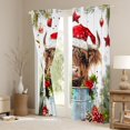 thumbnail image 3 of Manfei Marry Christmas Black Out Curtains,Farm Highland Cattle Curtains Pack of 2 (42x63 Each),Red Berry Xmas Flower Bedroom Curtains For Boys Kids,Super Cozy Room Decor, 3 of 6