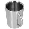 thumbnail image 1 of Tasse à Café, Heaveant 340ml Tasse à Café en Acier Inoxydable à Double Paroi avec Poignée pour Usage Domestique (Argent), 1 of 8