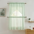 thumbnail image 5 of THD Sofia Floral Rod Pocket Lace Semi Sheer Voile Short Cafe Tiers for Small Windows - 28 x 36 Inch Length (Seafoam Green Tiers, Set of 2), 5 of 6