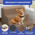 thumbnail image 6 of ModFusion 3-Step Small Dog Stairs for Bed & Couch - Memory Foam, Non-Slip, Machine Washable Cover, Portable - Brown, 6 of 9