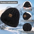 thumbnail image 7 of KOITHOT 3 Pcs Women Winter Beanie Hat Gloves Scarf Set, Chenille Winter Hat with Thick Soft Touch Screen Gloves Long Warm Scarf Knitted Black, 7 of 7