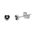 thumbnail image 2 of Sparkling Little Heart Enameled Stud Post Earrings, Black, 2 of 2