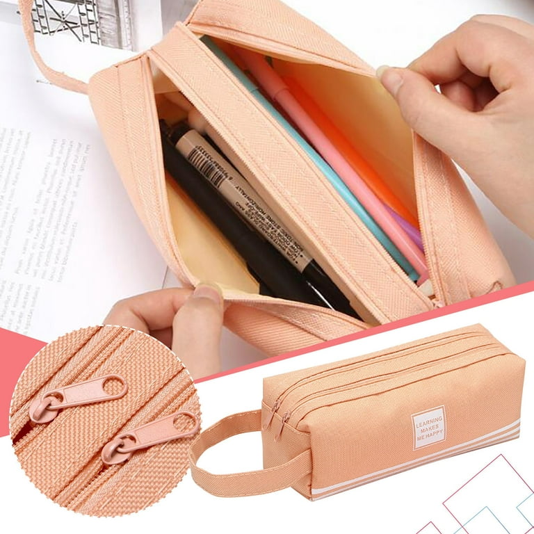 Pianpianzi Marker Boys Metal Pencil Boxes for School Big Pencil Pouch for  Boys Bag Creative Case Double-layer Zipper Pencil Box Multi-layer Storage  Stationery Large-capacity Canvas Office Stationery 