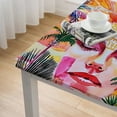 thumbnail image 5 of Acheng Tropical Landscape Palm Trees Sunset Square Tablecloth Outdoor Fitted 100% Polyester Fiber 40*40, 5 of 8