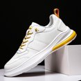 thumbnail image 6 of Xfvqtps Mens Sneakers Lace Up Lightweight Breathable Outdoor Running Walking PU Shoes Fashion Sports Shoes Casual Sneakers Cotton Shoes Yellow, 6 of 9
