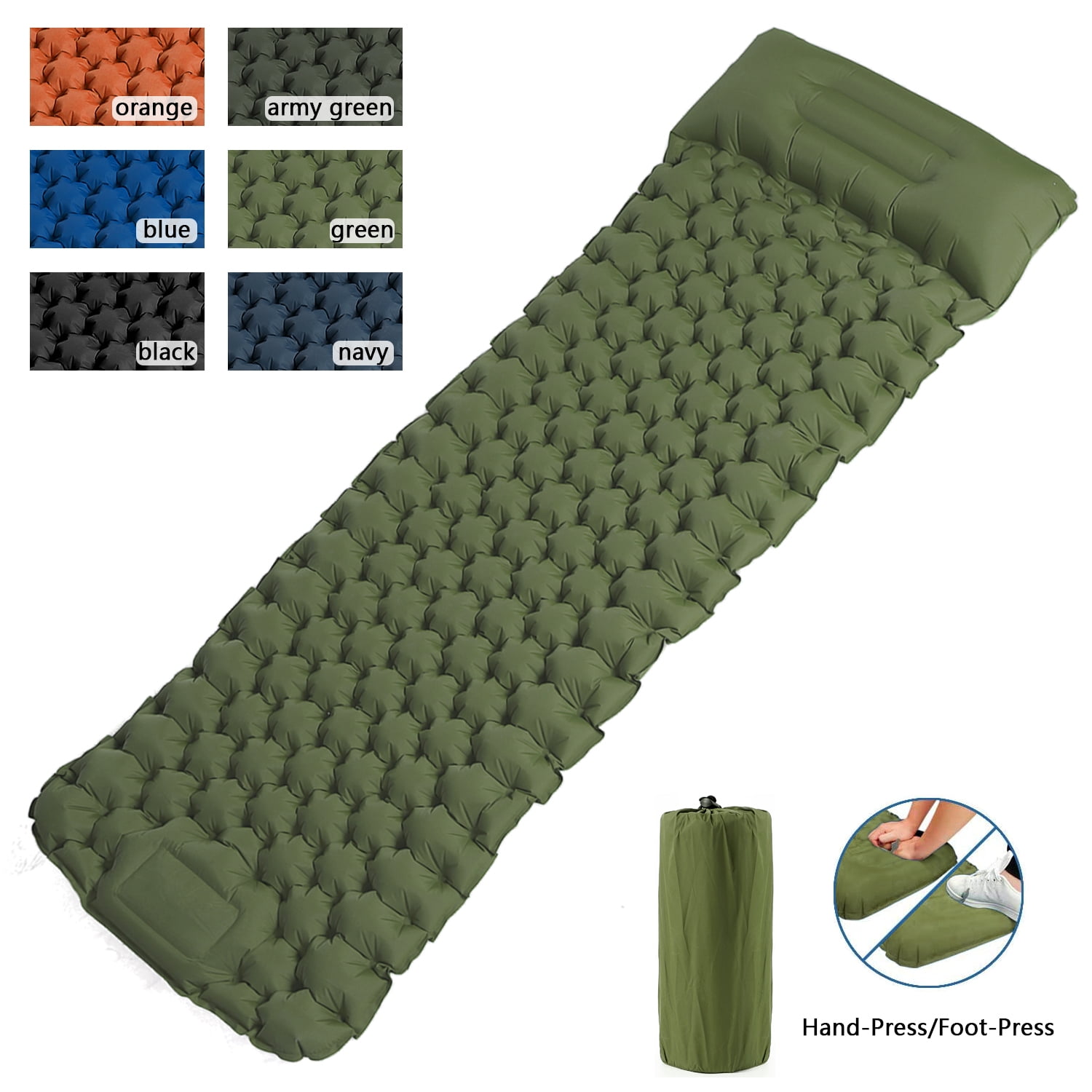 Backpacking Ultra Lightweight and Portable Sleeping Mat with Pillow for Hiking Alfreco Inflatable Sleeping Mattress Tent Outdoors Hammock 
