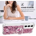 thumbnail image 5 of Phone Case for Samsung Galaxy A35 5G, Galaxy A35 5G Case Glitter Clear TPU Cute Love Moving Quicksand Sparkle Case with Stand Liquid Shockproof Cover for Samsung Galaxy A35 5G Rose Gold YBZ, 5 of 7