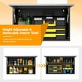 thumbnail image 4 of Metal Garage Wall Cabinet Adjustable Shelf,Wall Mounted Metal Wall Storage Cabinet with Doors,Metal Cabinet Hanging Garage Upper Cabinets,Floating Garage Tool Cabinet for Garage,Warehouse-Black Gray, 4 of 10