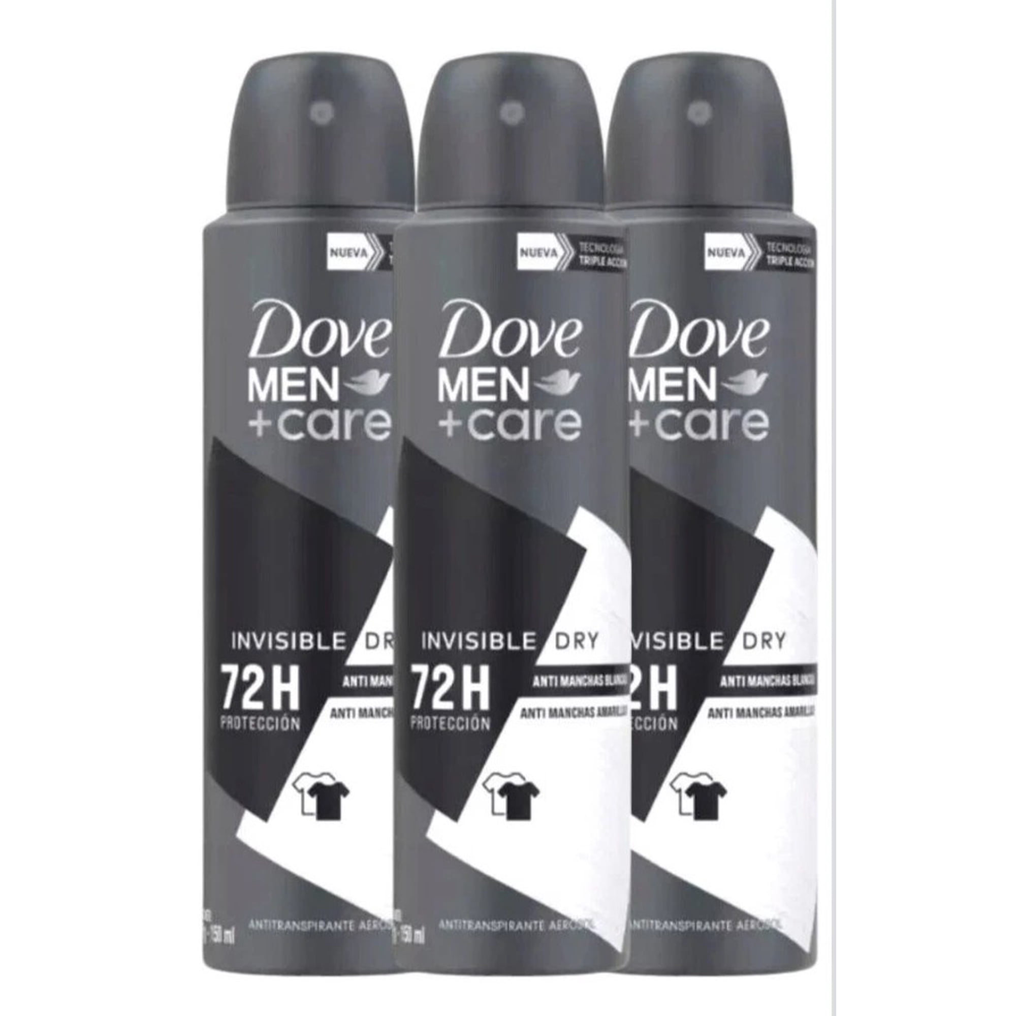 3PK Dove Men + Care Invisible Dry 72 Hour Anti Perspirant Deodorant Spray 150ML