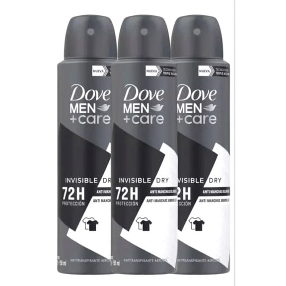 3PK Dove Men Care Invisible Dry 72 Hour Anti Perspirant Deodorant Spray 150ML