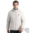 thumbnail image 5 of Venustas Heated Jacket with Battery Pack (Unisex), Heated Coat for Women and Men with Detachable Hood (Beige,3XL), 5 of 7