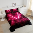 thumbnail image 5 of Erosebridal Game Lightning Twin Comforter Sets, Neon Glowing Galaxy Lightning Bedding Set, 5 of 8