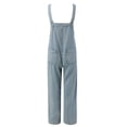 thumbnail image 5 of HBFAGFB Combinaisons pour Femmes Printemps Automne Jeans à Boutons Réglables Rétro Manches Longues Combinaison Bleue Taille P, 5 of 5