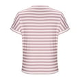 thumbnail image 6 of Scyoekwg Short Sleeve Shirts For Women Trendy V-Neck Regular Tshirt Soft Comfy Striped Printed Graphic Tee Casual Summer Lightweight Loose Blouses (Pink,XXL), 6 of 6