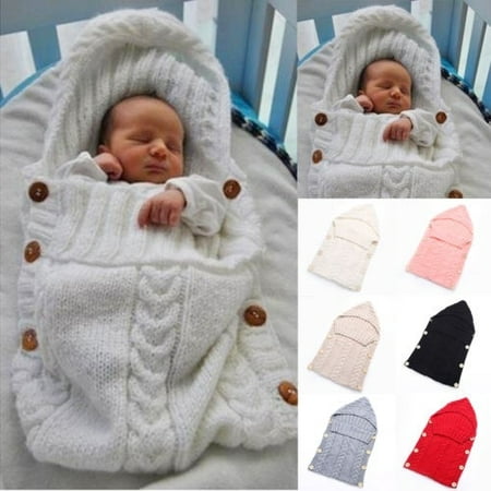 Infant Newborn Baby Knit Blanket Swaddle Wrap Sleeping Bag