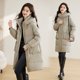 thumbnail image 3 of Chaqueta de plumón para mujer, nueva chaqueta de invierno de plumón de pato blanco con capucha, de longitud media, acolchada, a la moda, gruesa, cálida, con bolsillos grandes, 3 of 5