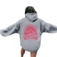 thumbnail image 1 of Sudadera con capucha Pink Palm Puff para mujer 2024, Everything Comes in Waves Sudadera con capucha de gran tamaño con letras Gris claro XXL, 1 of 6