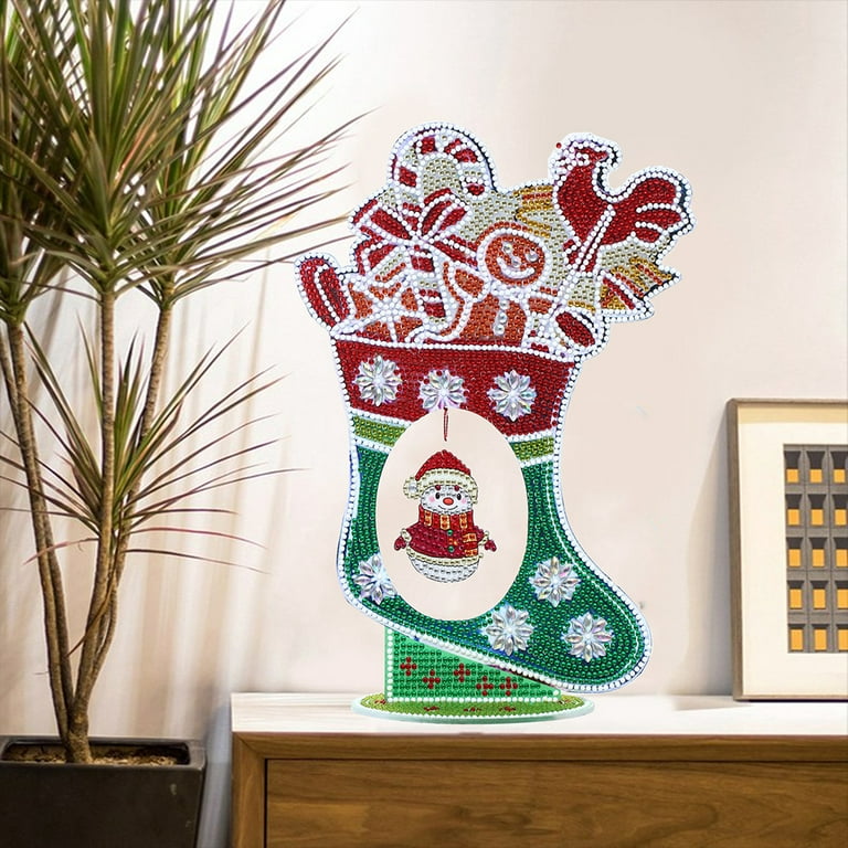 YFMHA Handmade Rhinestone Desk Ornaments Luminous Christmas DIY Diamond  Painting Kit 