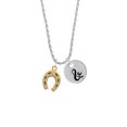 thumbnail image 2 of Delight Jewelry Goldtone Horseshoe Silvertone Script Initial Disc - & - Charm Necklace, 20"+3", 2 of 4