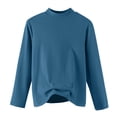 thumbnail image 2 of Sevevn Women's Fashion Casual Round Neck Internal Construction Solid Color Shirt Long Sleeve Top Green XXL Savings Up to 30% Off, 2 of 7