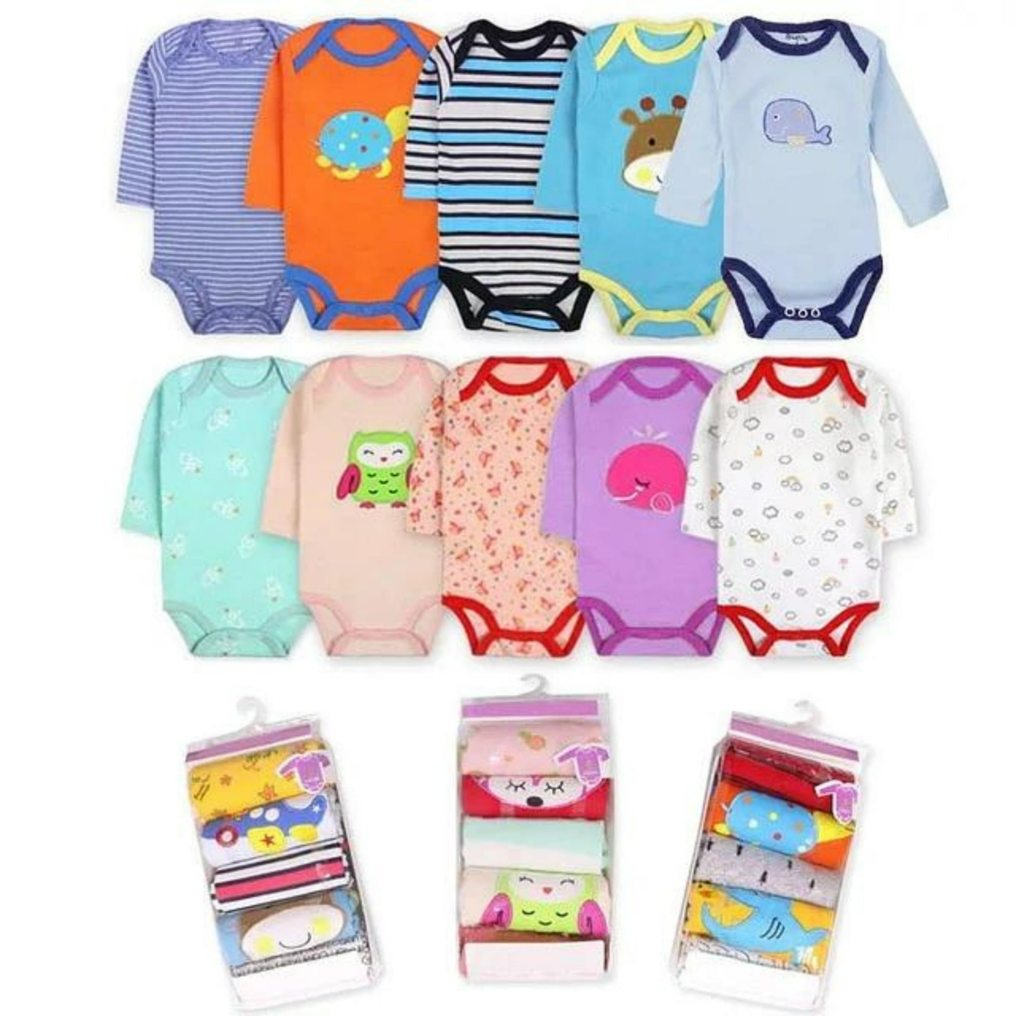 Body Bebé Pack 5 100% Algodón Niño 0-3 Meses