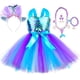 thumbnail image 2 of Vestido de princesa con tutú de sirena para niñas, elegante vestido de tul para fiesta de cumpleaños, vestido de baile, disfraz de carnaval y Halloween para niños, 2 of 5