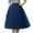 Dark Blue, variant on RUTAYY Women Pleated Knee Length Skirt Adult Tutu Dancing Skirt Solid Color Smocked Boho Pleated Skirts