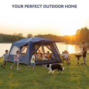 HOTEEL 8-10 Person Camping Tent, Easy Setup Waterproof Windproof Backpacking Tent with Removable Rainfly, Lightweight Portable Outdoor Family Tents for Camping, Travel, Fishing, Hiking, Dark Blue