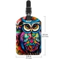 thumbnail image 6 of Square 2Pack PU Leather Cartoon Owl Cruise Luggage Tag with Privacy Cover and Name ID Tag for Travel Handbags Backpacks Luggage Tags, 6 of 6