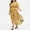 Yellow, variant on Pntutb Dresses for Women,Short Sleeve Floral Print Bell Sleeve High Low Maxi Dress