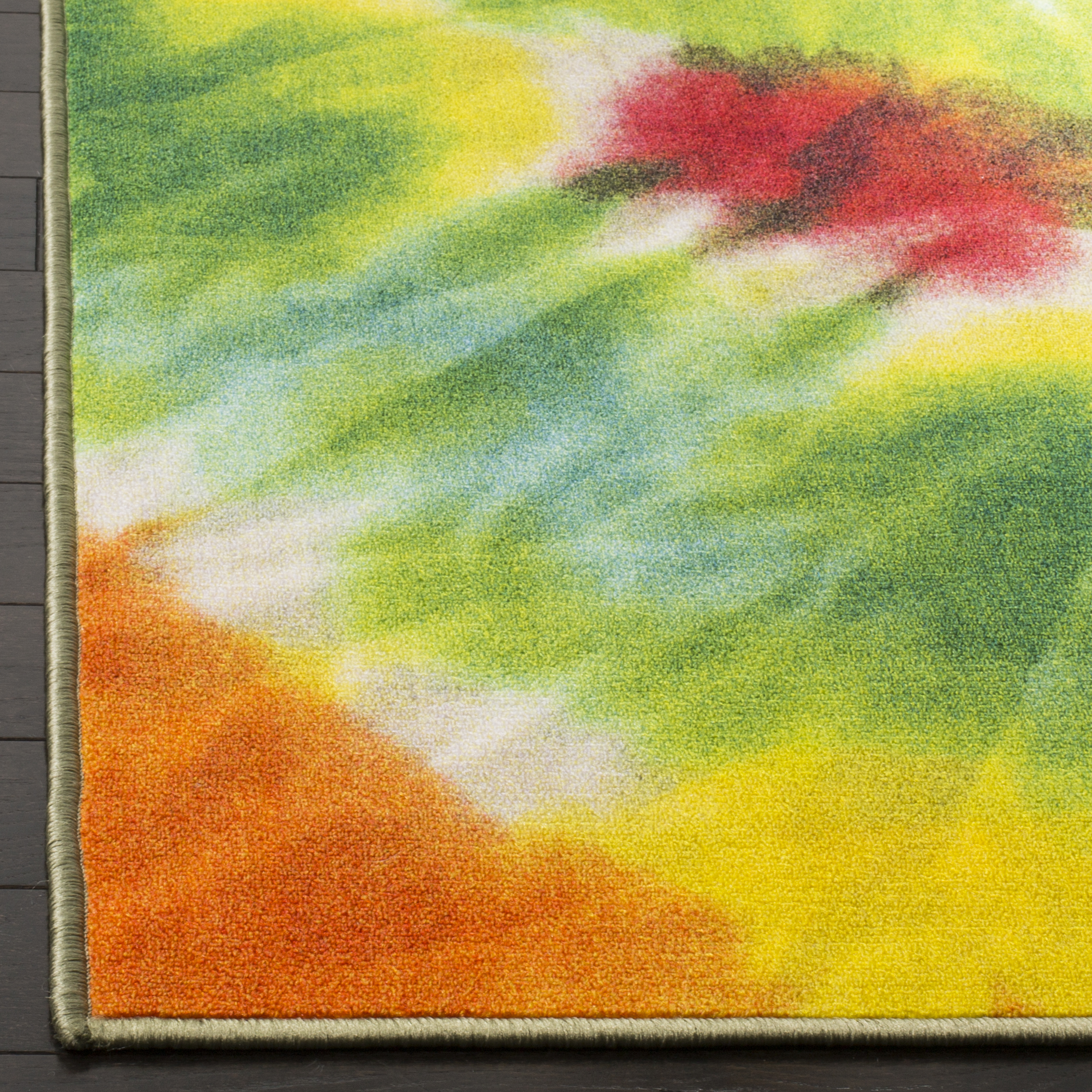 SAFAVIEH Paint Brush Cemal Colorful Area Rug, Green/Orange, 8' x 10' - image 3 of 6