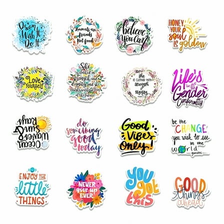 CCOCC 50 Counts Inspirational Quotes Words Stickers Inspiring Planner Stickers Encouraging Stickers Motivational Encouragement Stickers for Book Phone Car Bike Scrapbook