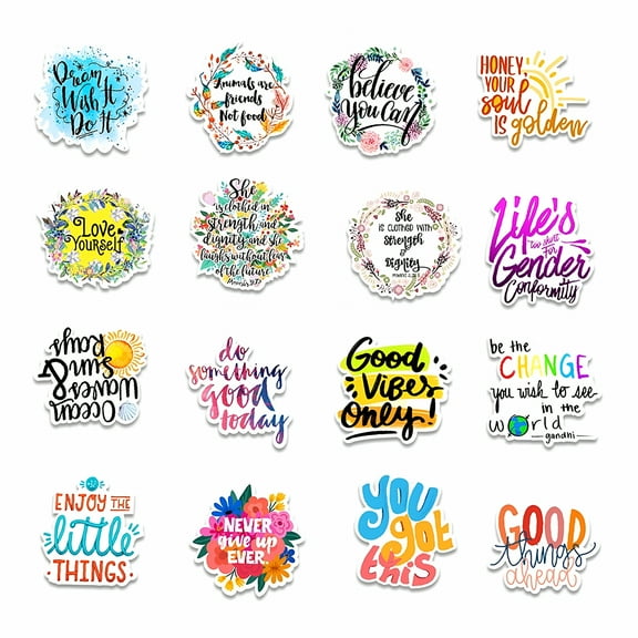 CCOCC 50 Counts Inspirational Quotes Words Stickers Inspiring Planner Stickers Encouraging Stickers Motivational Encouragement Stickers for Book Phone Car Bike Scrapbook